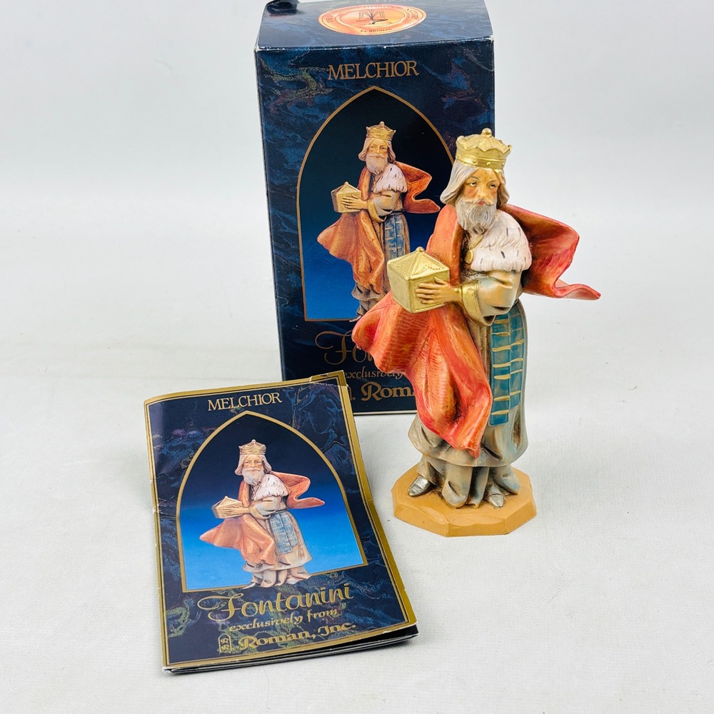 Fontanini King‎ Melchior Gold Chest Figurine 5" Collection Nativity 72514 Roman